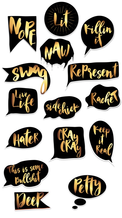 Hip Hop Urban Slang Stickers