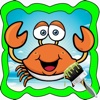Crabs Family Cartoon Coloring Version