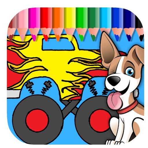 Coloring Drawing Game For Monster Truck And Patrol