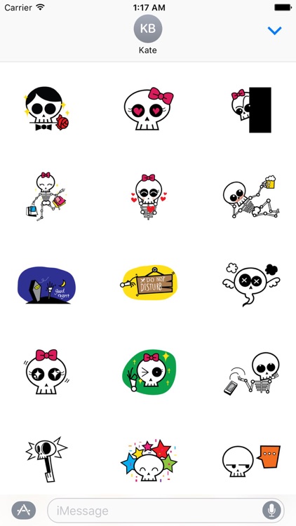 Love Story Of Skull Stickers