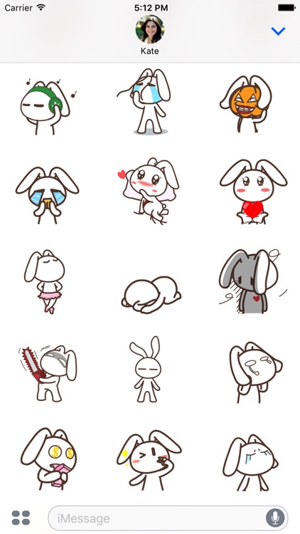 Adorable Rabbit Animated Emoji Stickers