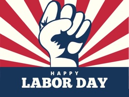 Happy Labor Day Badge Stickers by Kappboom