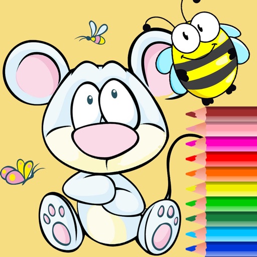Mouse And Bee Games Coloring Book For Kids Edition iOS App