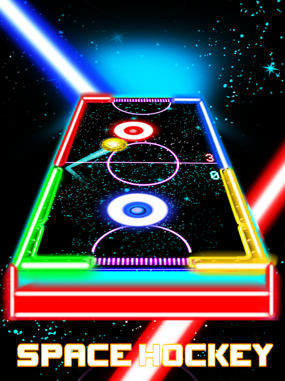 Glow Hockey HD 2 воздушный хоккей галактика война на iPad