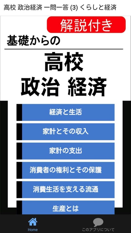 高校 政経 一問一答(3) 【くらしと経済】