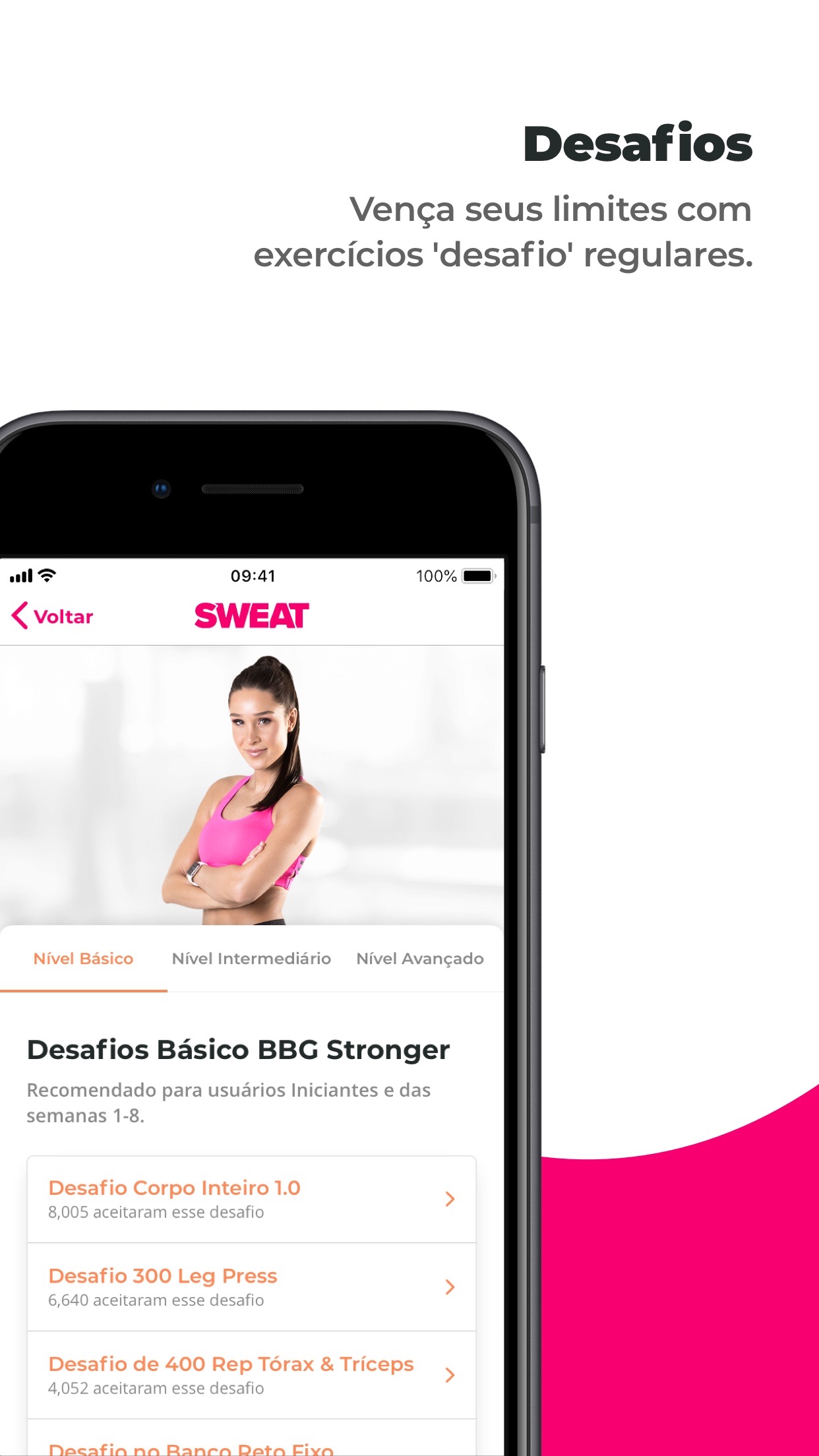 Screenshot do app SWEAT: Fitness Kayla Itsines