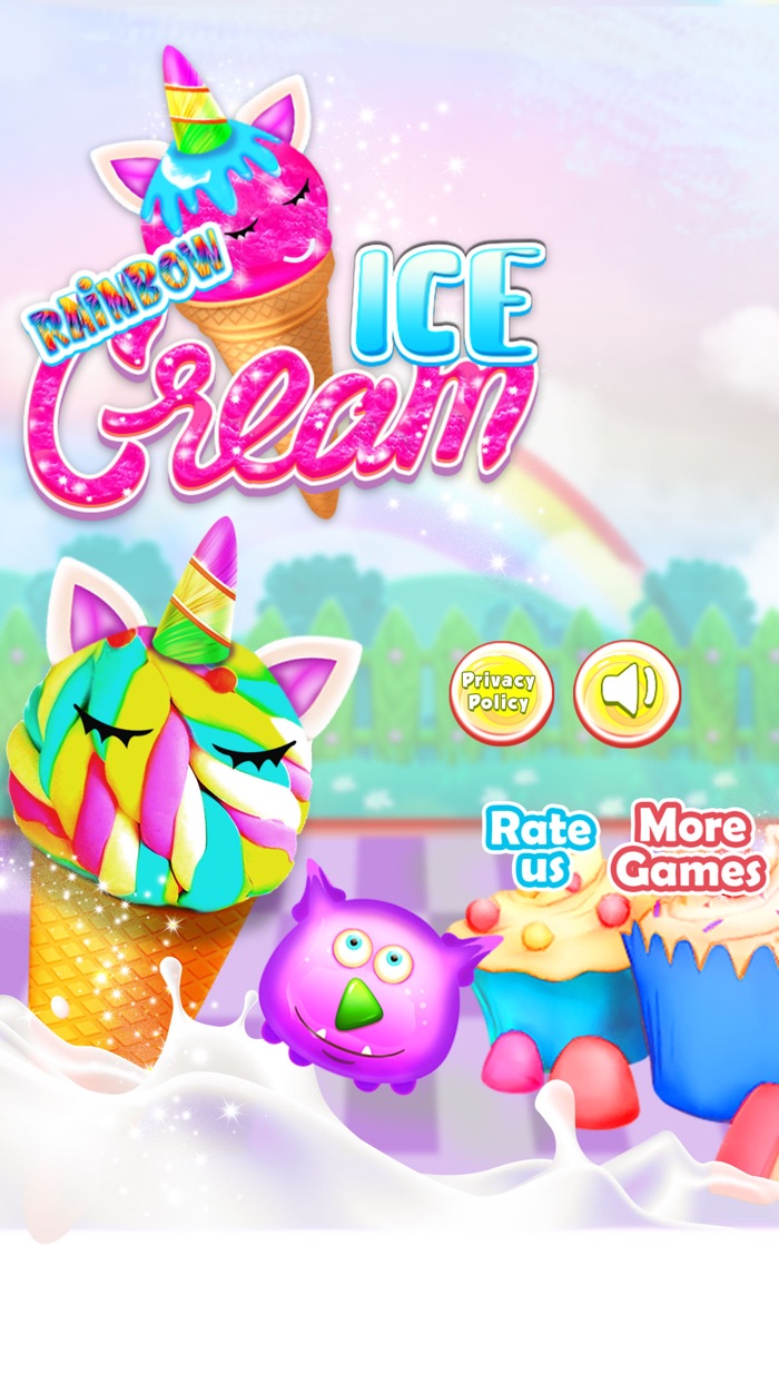 무지개 얼음 크림 아이스크림