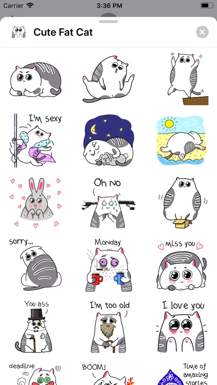 Cute Fat Cat Sticker Pack