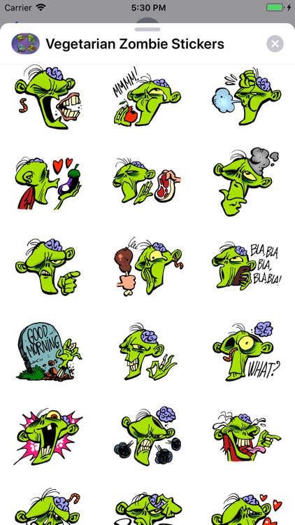 Vegetarian Zombie Stickers