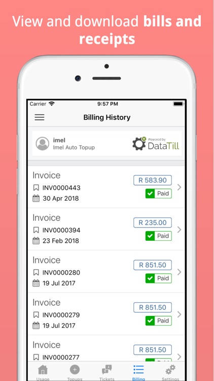 DataTill Customer App