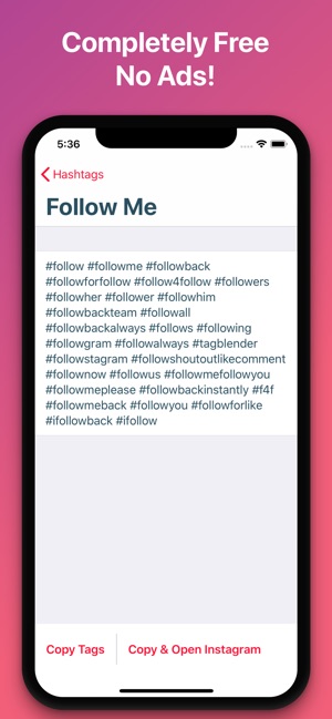 iphone screenshots - follow back instagram tags