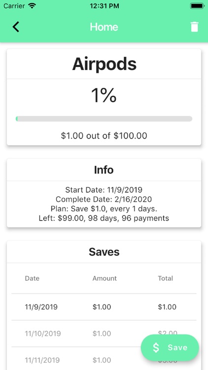 Saguaro - Savings Planner