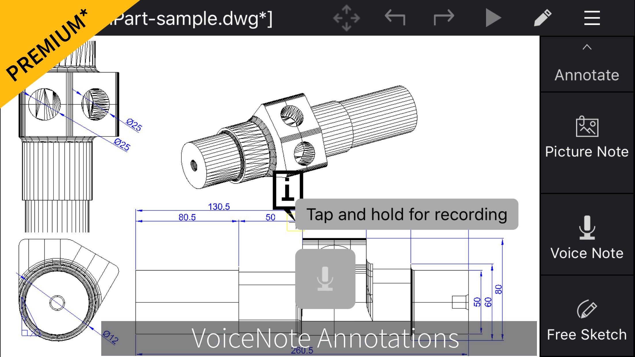 Screenshot do app CorelCAD Mobile
