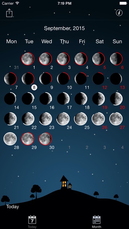 Sky and Moon phases calendar screenshot-3