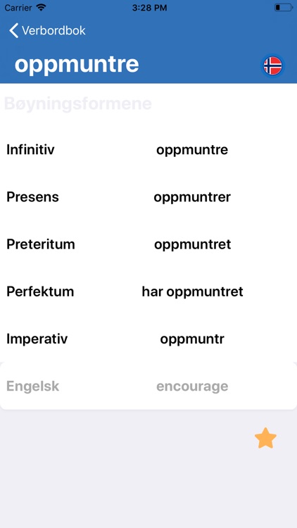 Norwegian Verb Conjugation Chart