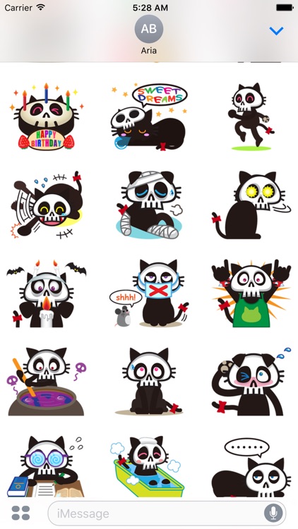 Skull Cat Halloween Sticker