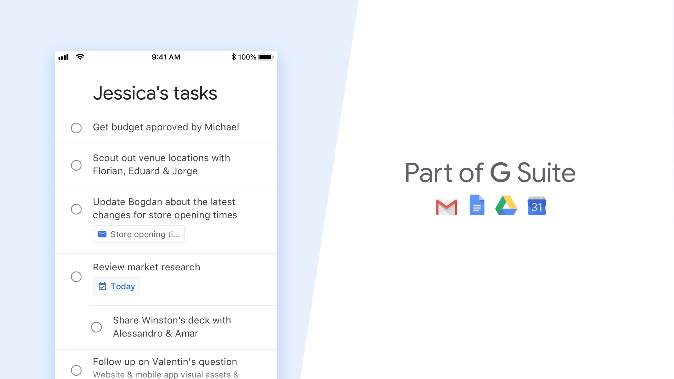 Screenshot do app Google Tarefas: seja produtivo