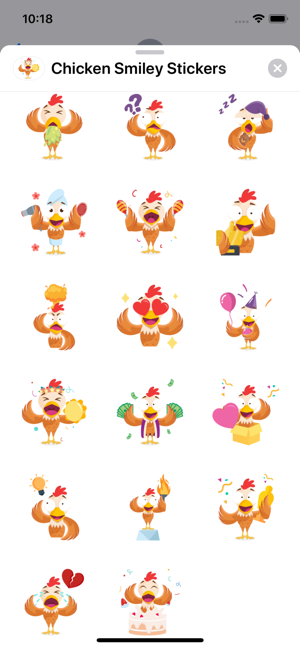 Chicken Smiley Stickers