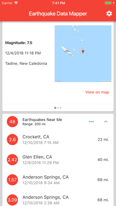 Earthquake Data Mapper screenshot 3