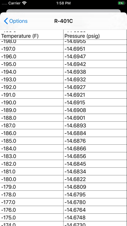 ASHRAE HVAC PT Chart screenshot-6