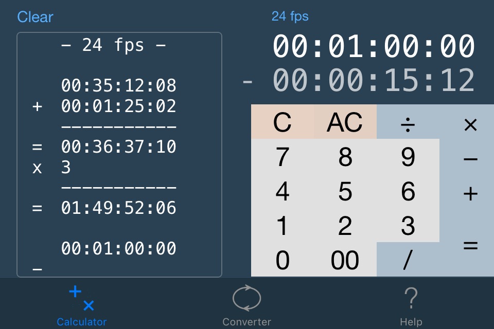 TimeCode Calculator+ screenshot 2