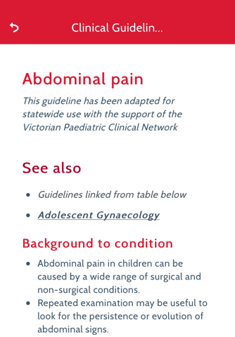 RCH Clinical Guidelines screenshot 3