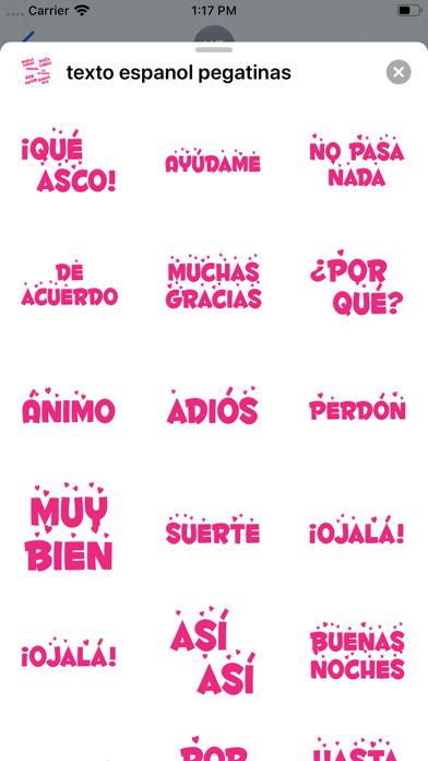 texto español pegatinas screenshot 3