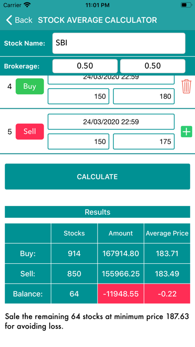 Stock Average Price Calculator screenshot 3