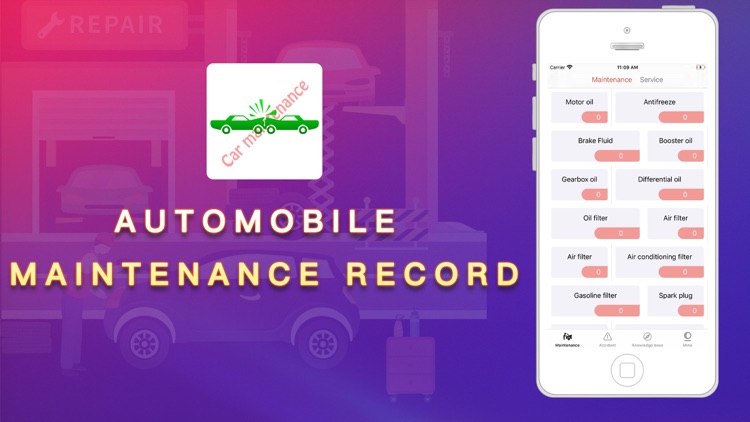 Automobile maintenance record