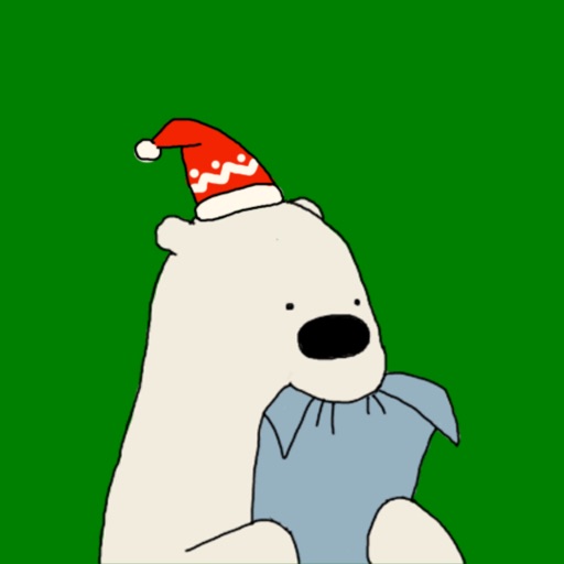Happy Polar Bear Green Sticker