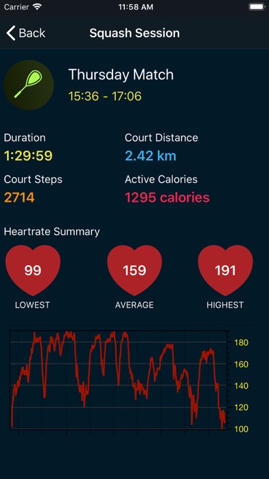 Squash Workout Tracking screenshot 2