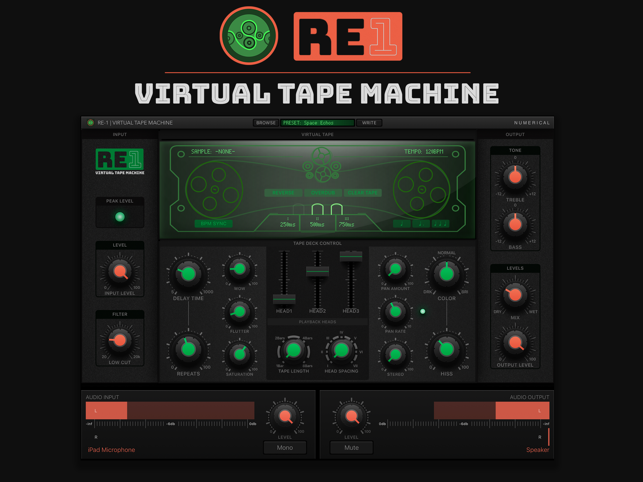 ‎Screenshot der RE-1 Bandmaschine