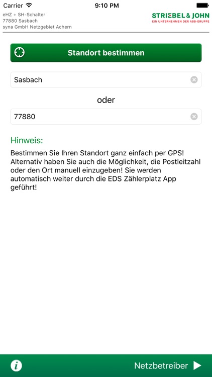 EDS Zählerplatz App