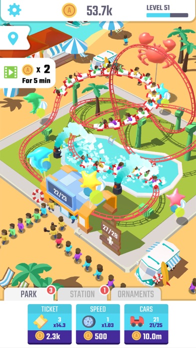 Idle Roller Coaster By Green Panda Games Ios United States Searchman App Data Information - abysmal roblox games wikia 11 messages