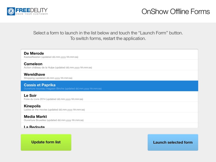 Freedelity Offline Forms