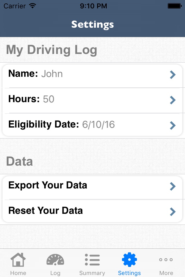 Teen Driving Log screenshot 3