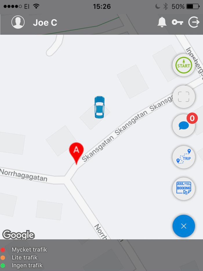 Trackivate chaufför