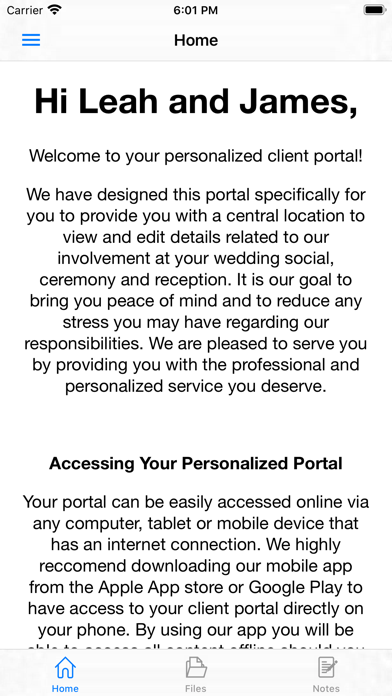 WOLFE Client Portal screenshot 2