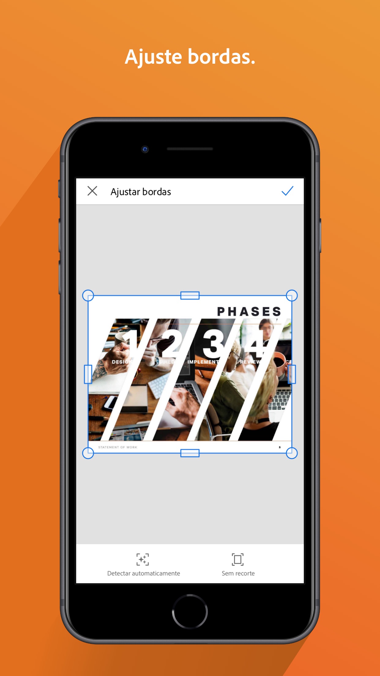 Screenshot do app Adobe Scan: PDF Scanner e OCR