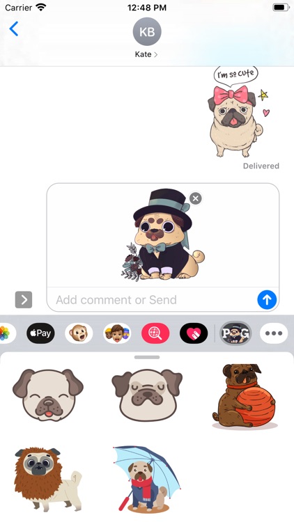Puppies Cute Pug Stickers