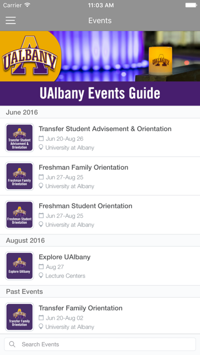 UAlbany Events Guide screenshot 2