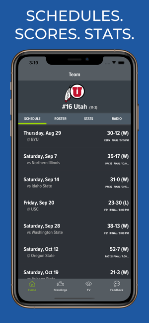 Utah Football Schedules