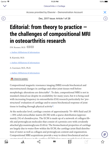 Osteoarthritis and Cartilage screenshot 4