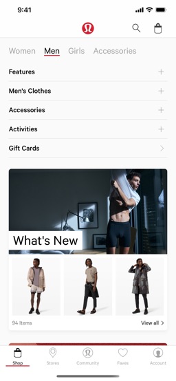 lululemon app screenshot