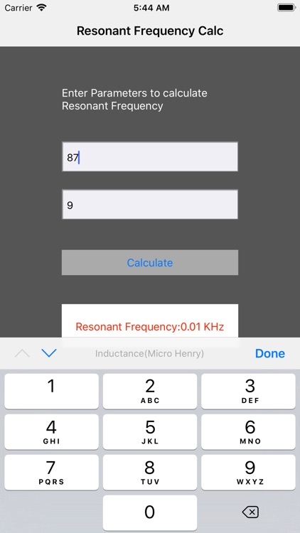 Resonant Frequency Calc screenshot-3