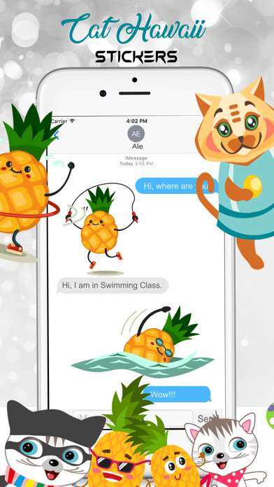 How to cancel & delete Cat Hawaii Stickers from iphone & ipad 4