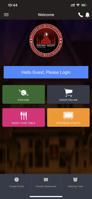 Indian Night Restaurant App