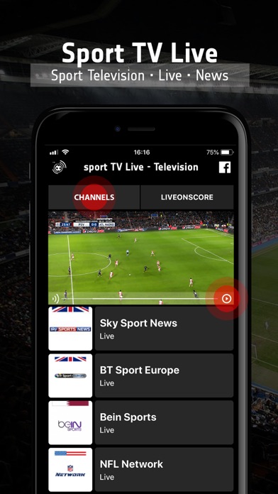 sport TV Live - Sport Television Channels Screenshot 1