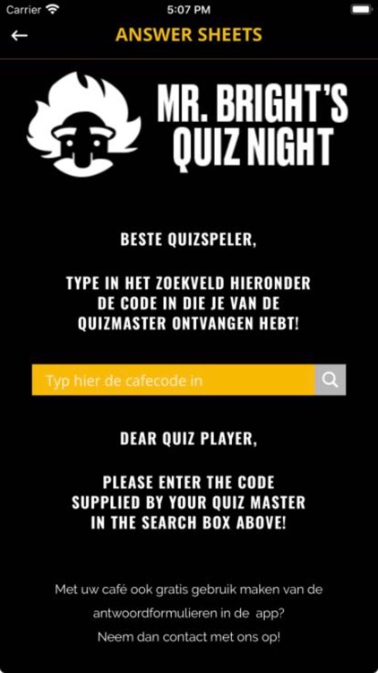 MR. BRIGHT'S PUB QUIZ