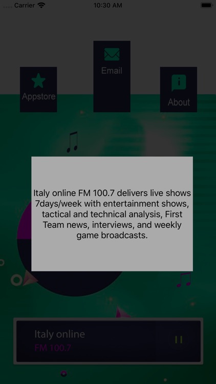 Italy online FM 100.7 screenshot-3